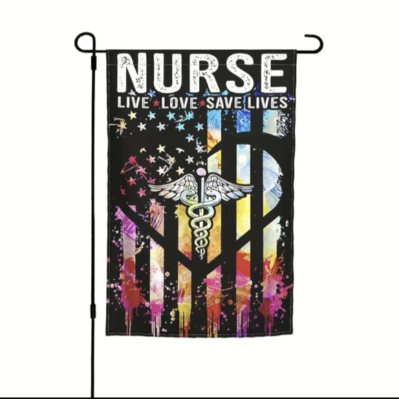 🩺❤️Nurse First Responder RN Double Sided Garden Flag 12" X 18" Fade Resistance - Picture 3 of 10